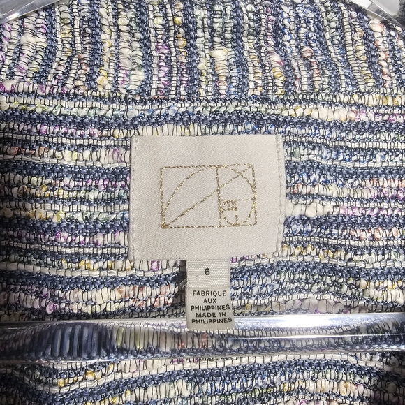 Anthropologie Coquille Jacket Tweed Woven Size 6 Blazer with funky buttons - Picture 8 of 14